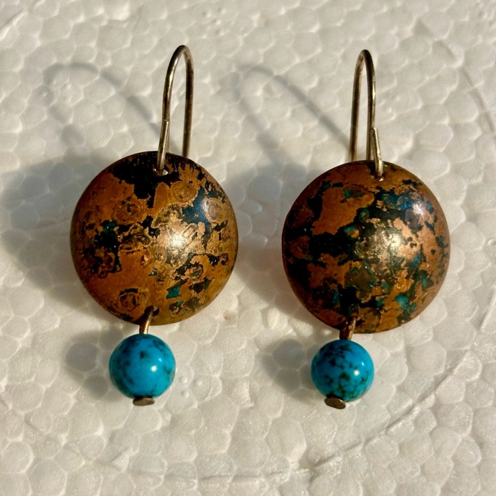 Elegant Copper and Turquoise Earrings